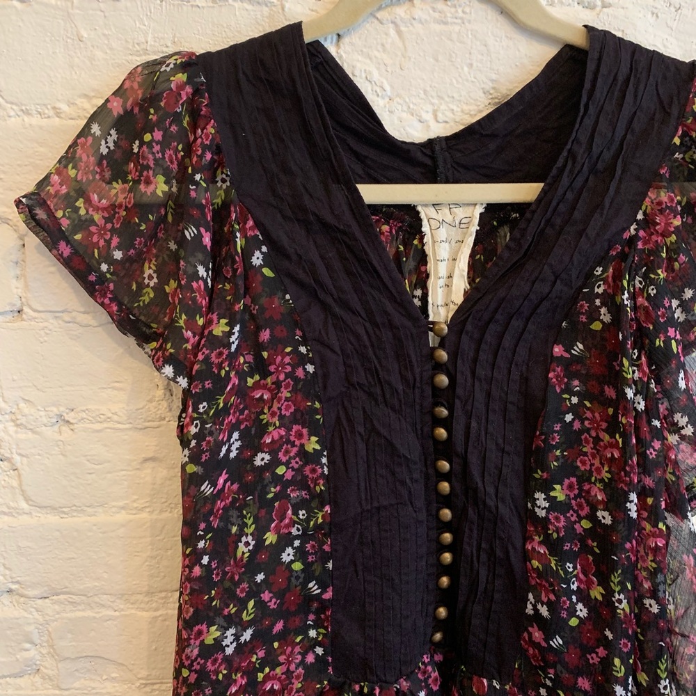 Free People Floral Sheer Tunic